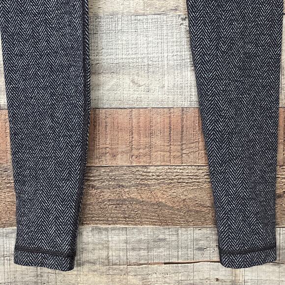 Lululemon Wunder Under Pant Leggings Giant Herringbone Black Gray SZ 6 - Picture 3 of 10
